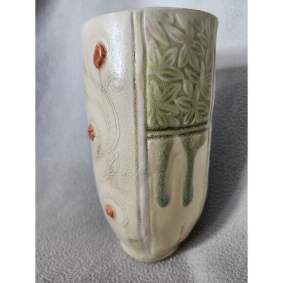 Katy McDougal Studio Pottery Vase Tumbler Artisan Handmade Drip Glaze - Picture 3 of 14